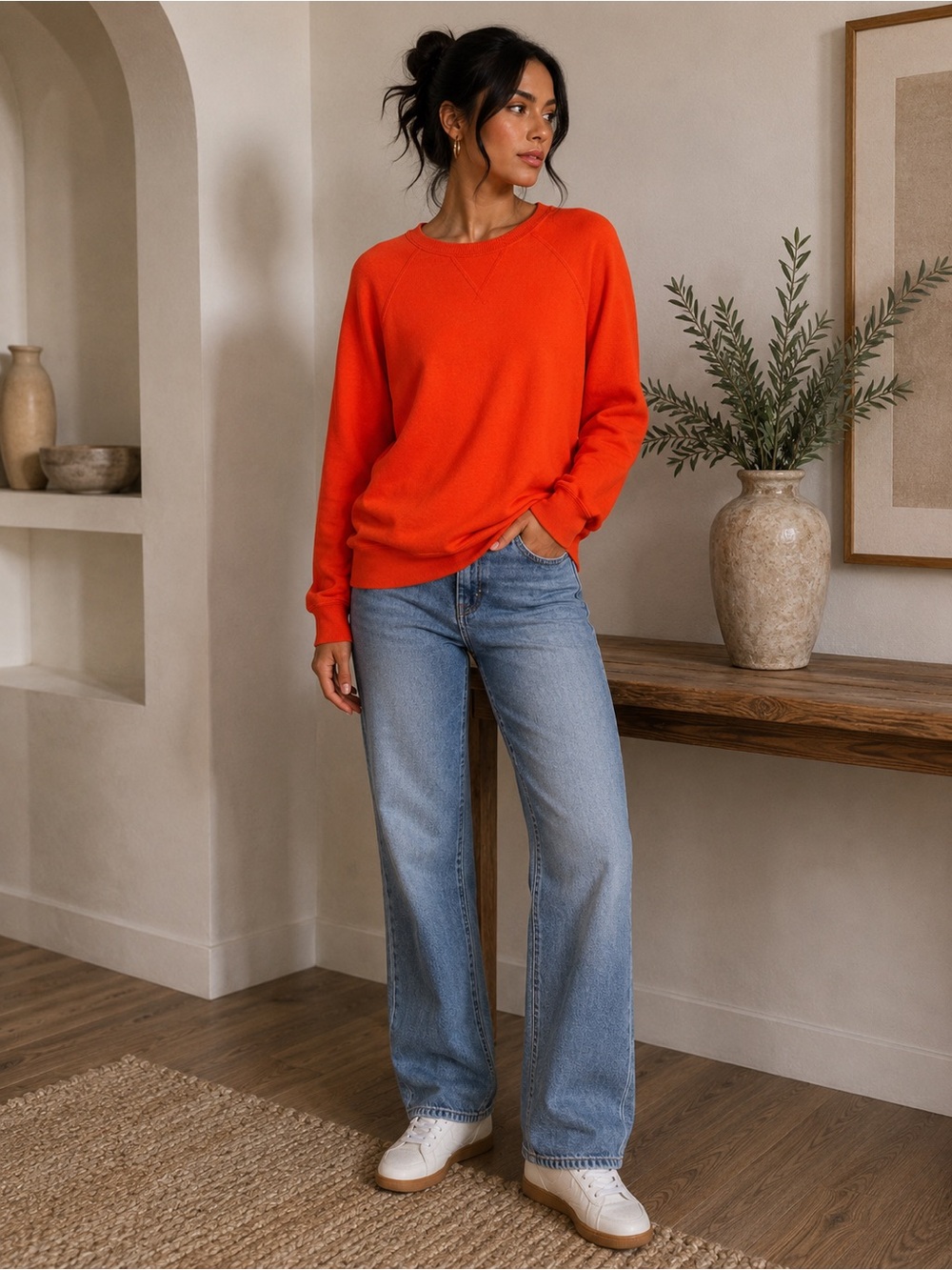 The Great. The Slouch Sweatshirt Persi Orange Size XS NWT $185